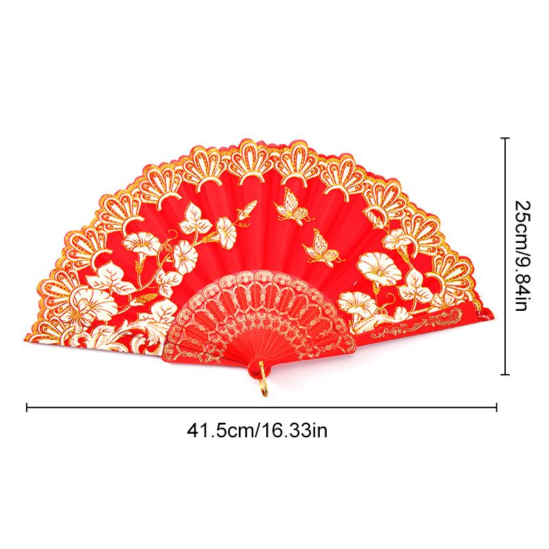 Printed Pattern Dance Party Show Folding Fans Performance Props Decoration Chinese Style Art Craft Gift