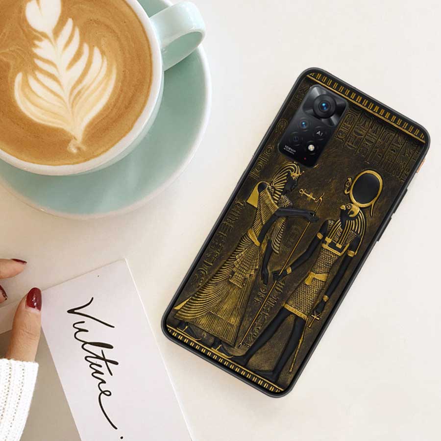 Egypt Pharaoh Mural Phone Case For Xiaomi Redmi Note 12 Plus 12S 11 11T Pro 5G 11E 11S 4G 10 10S 9 9S 9T 8 8T 7 6 5 Cover Shell