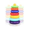 Rainbow Tower Stacking Rings Babies Toy Plastic Sensory Stacking Plugging Toy  Childrens Day Party