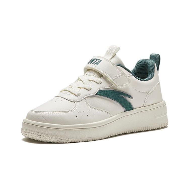 Anta Удобные универсальные повседневные нескользящие амортизирующие износостойкие дышащие низкие детские кроссовки для скейтбординга детские кроссовки белые зеленые A312348031-1