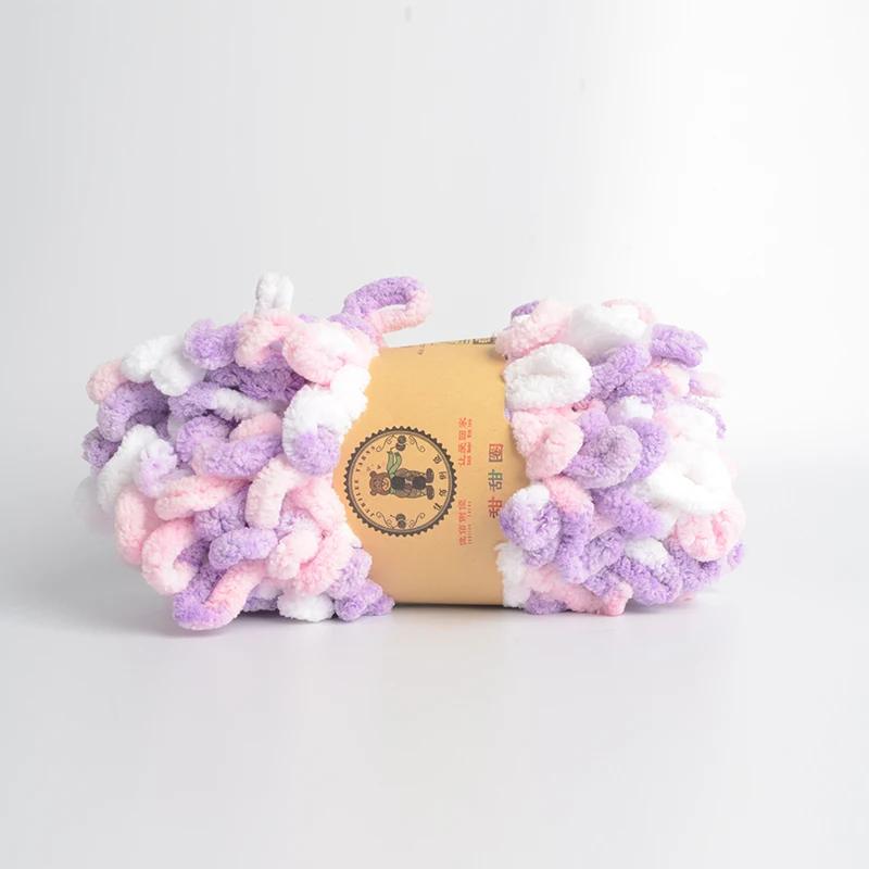 500 г/лот ручная вязка пряжа для пальцев крючком супер теплая пухлая круглая хлопковая плетеная веревка пухлая умная полиэстеровая игрушка носок