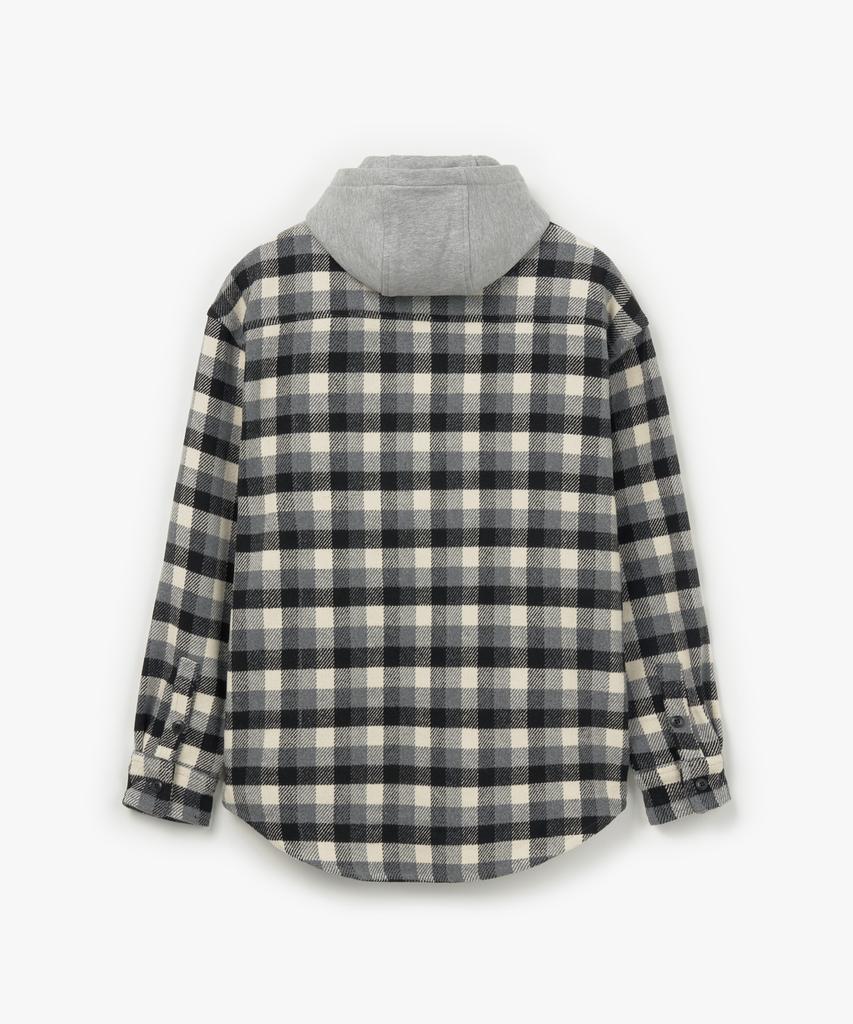 N.Y.P Multi Check Hoodie Shirt (Black)
