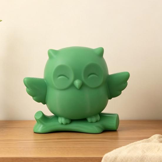 3D-печатная фигурка совы Милая сова на ветке дерева Статуэтка Мини-животное леса Украшение для дома Офиса Стола Полки Телевизора Книжной полки
