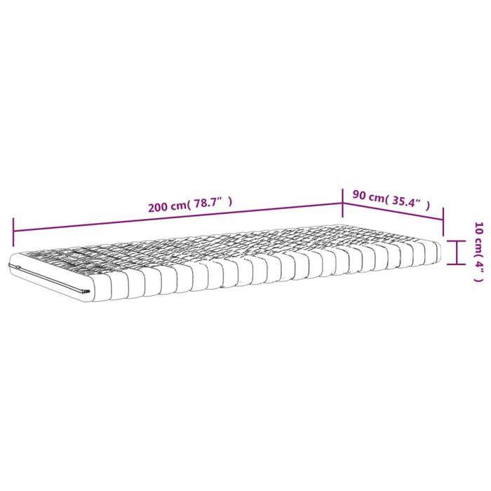 VidaXL Matelas en mousse blanc 90x200 cm 7 zones dureté 20 ILD,matelas de lit,matelas rafraîchissant,matelas souple,356352
