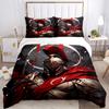 3pcs Anime Warrior Bedding Set - Includes 1 Quilt Cover and 2 Pillowcases (No Core) - Perfect for Bedroom Decor and Guest Rooms, Featuring an Anime Ca