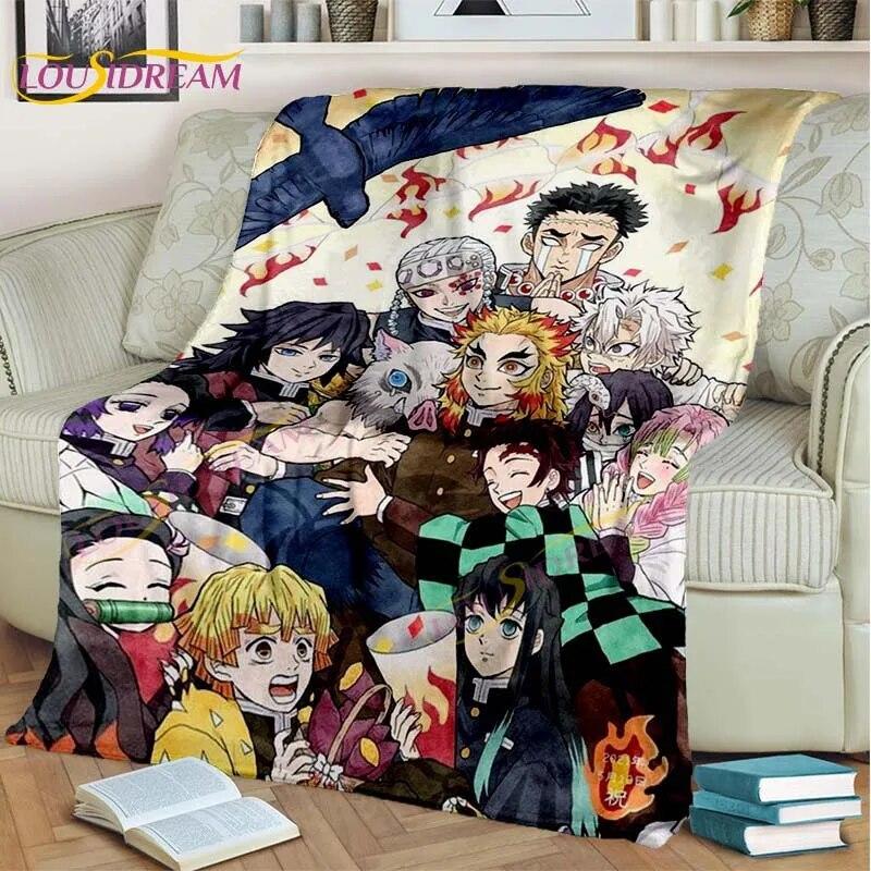 Одеяло японского аниме «Убийца демонов», мультяшное одеяло Tomioka Giyuu, одеяло, чехол на стул, одеяло, кровать, диван, покрывало, вентилятор, подарок
