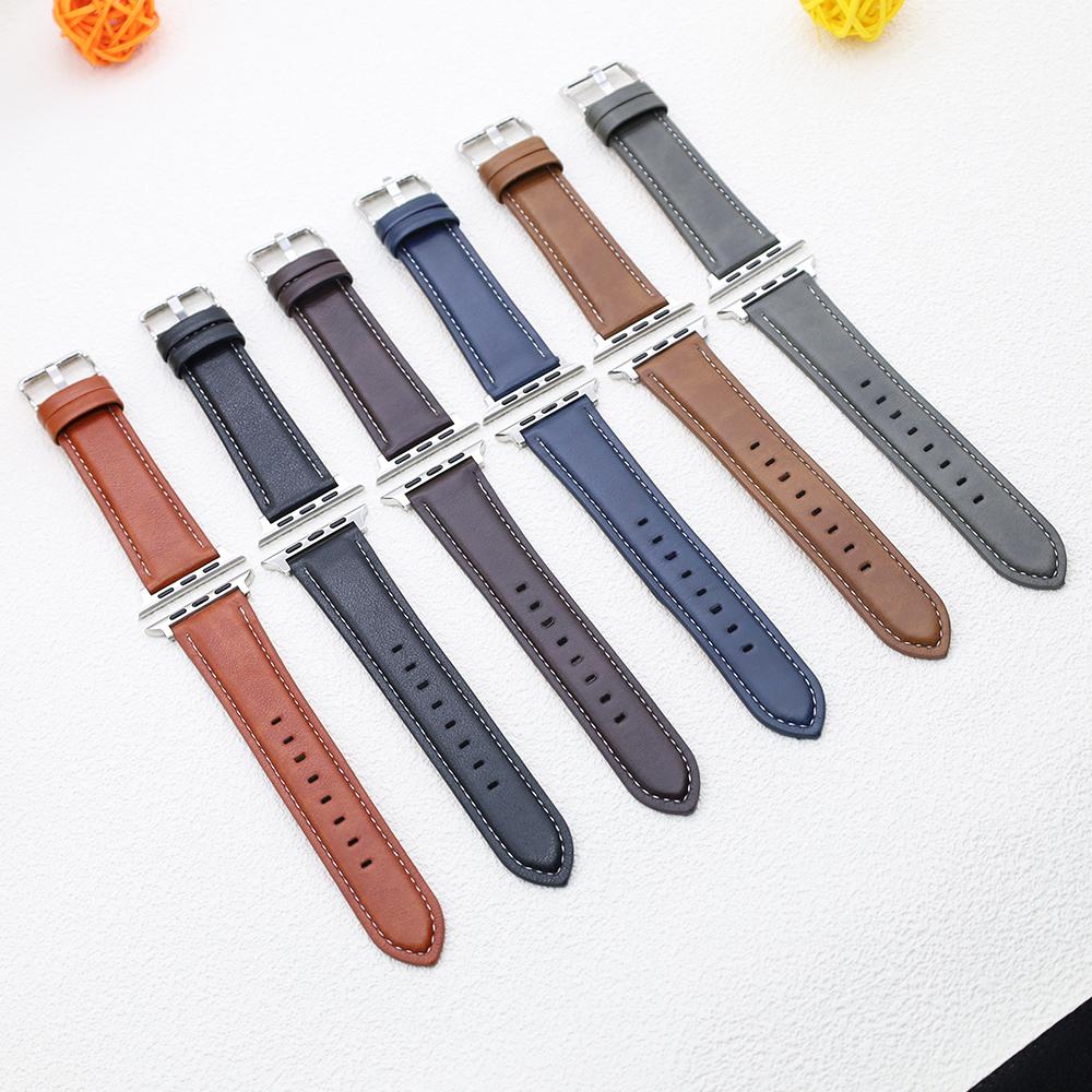 Кожаный ремешок для Apple watch Ремешок 44 мм 40 мм 45 мм 41 мм 42 мм 38 мм 49 мм 46 мм браслет iwatch series10 Ultra 2 9 SE 8 7 6 5 4