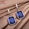 New Temperament High-end Simulation Red Tourmaline Sapphire Emerald Large Color Jewel Earrings Jewelry