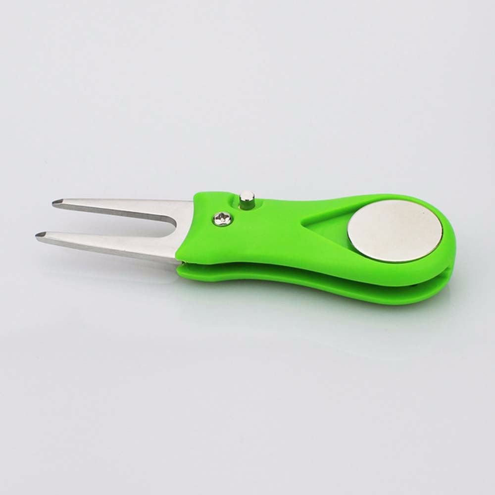 Pop-up Button Putting Green Groove Cleaner Golf Pitchfork Switchblade Pitch Golf Divot Repair Tool