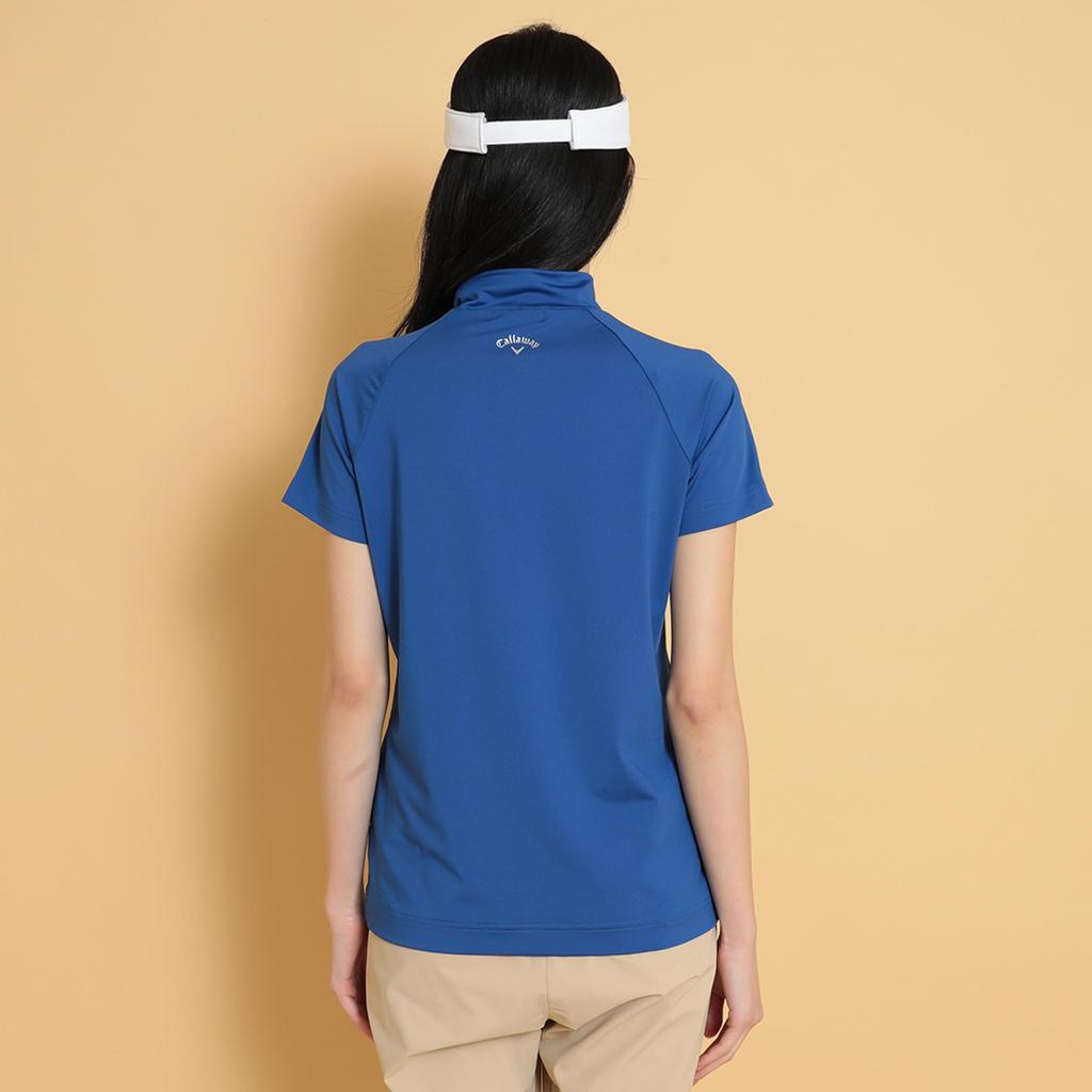 Callaway Футболка с коротким рукавом и воротником-стойкой UV для C25134202 Размер S Женская (Растягивающийся, Защита) Гольф, 1110_Синий,