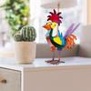 Metal Rooster Decor Colorful Standing Rooster Statue Iron Chicken Yard Art Chicken Figurines Rooster Yard Sculpture for Outdoor