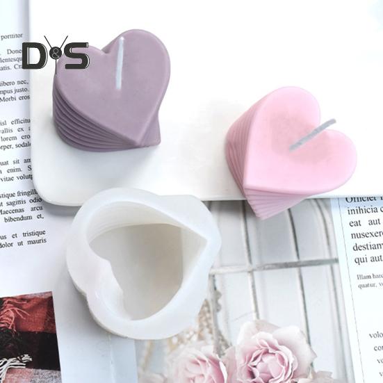 3D Сердце свечи Форма Силиконовая форма Сердце любви с прозрачной текстурой День святого Валентина эпоксидная смола художественные поделки для шоколадного торта мыло свечи изготовление