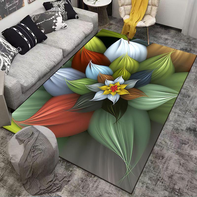 Colorful Abstract Flower Design suitable as a non-slip mat for the living room or bedroom sofa