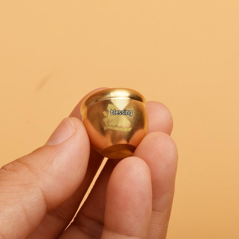 Brass Pendant Keychain: Winnowing Basket & Yuanbao Pixiu Amulet with Hundred Blessings Jar (Gold & Silver Filled)