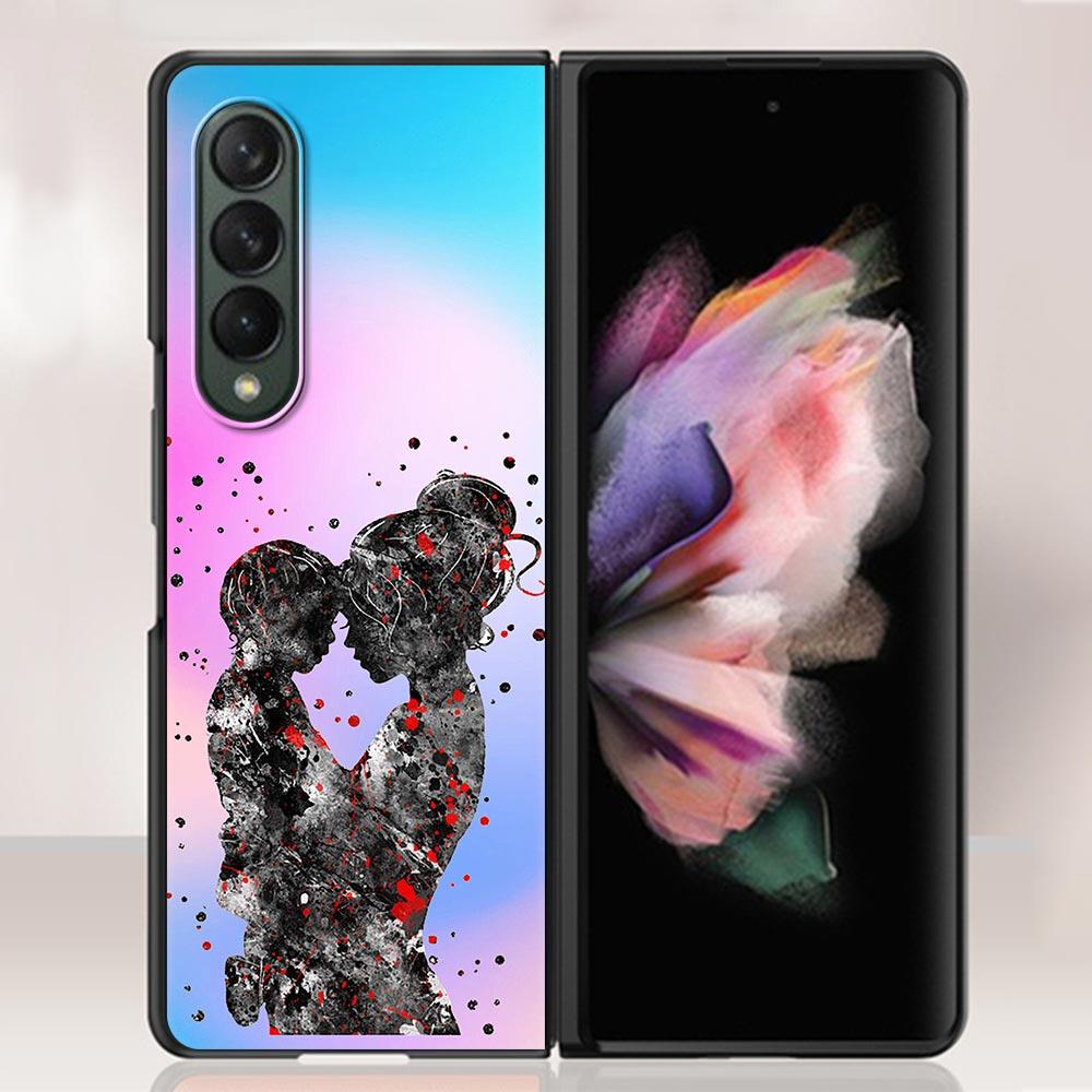 Zfold4 Супер Мама Малышка Мальчик Чехол Для Samsung Galaxy Z Fold3 5G Жесткий Тонкий Чехол Ультратонкий Для Galaxy Z Fold 3 Чехол Для Телефона