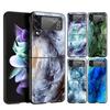 Чехол для телефона с рисунком кистью из мрамора для Samsung Galaxy Z Flip3 Flip4 Flip5, чехол для Z Flip 3 Flip 5 4 5G, жесткий складной чехол