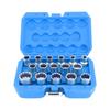 16pcs 12in DR. SAEMETRIC Spline Socket Set Mirror Nickel Finish 12?Corner Universal