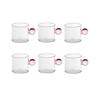 6PC Espresso Cups Small Tea Cup Set Heat Resistant Glass Teacups Bucket Table Decor 110ml Capacity