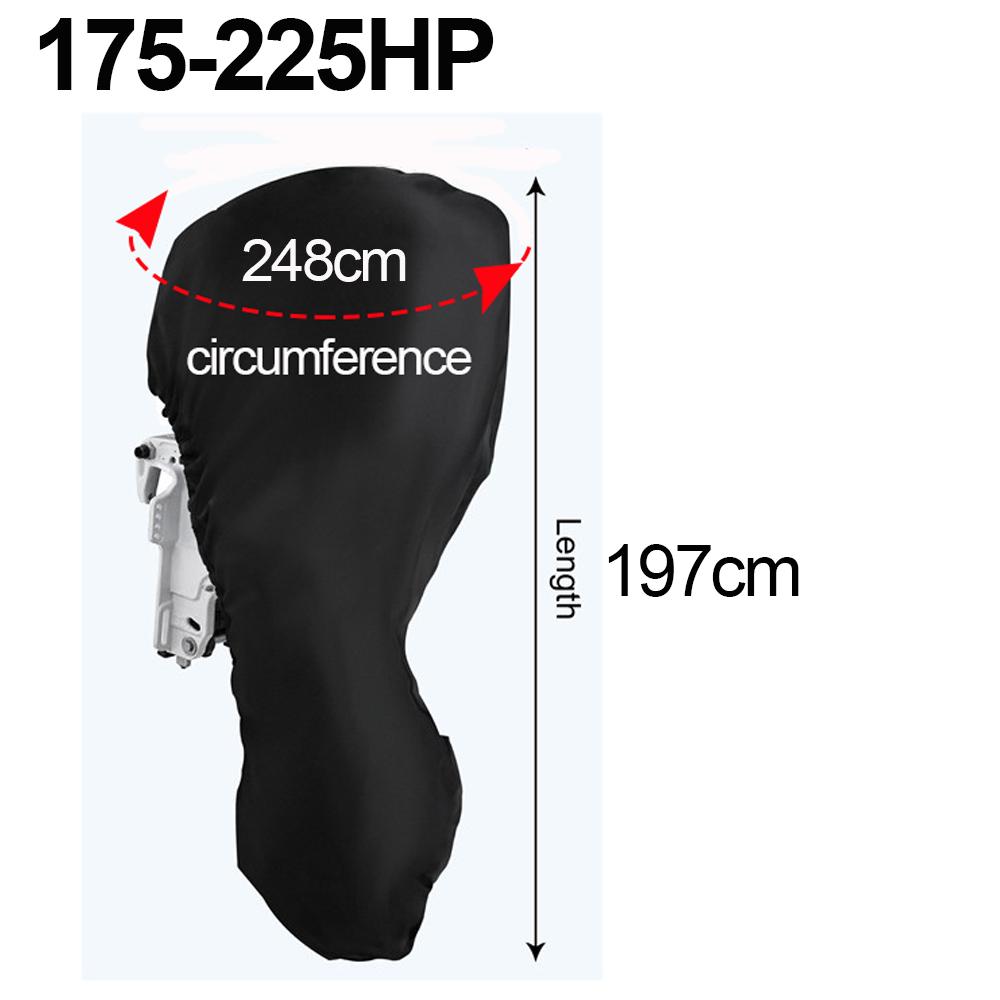 Outboard Motor Cover 420D Waterproof Boat Motor Cover 0-350HP UV-Proof Black boat marine engine cover for Boat motors