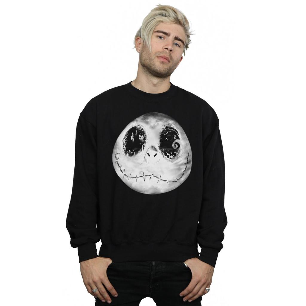 Disney Mens Nightmare Before Christmas Jack Moon Face Sweatshirt