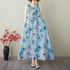 Новое хлопковое винтажное платье с цветочным принтом без рукавов больших размеров для женщин, повседневное свободное длинное летнее платье