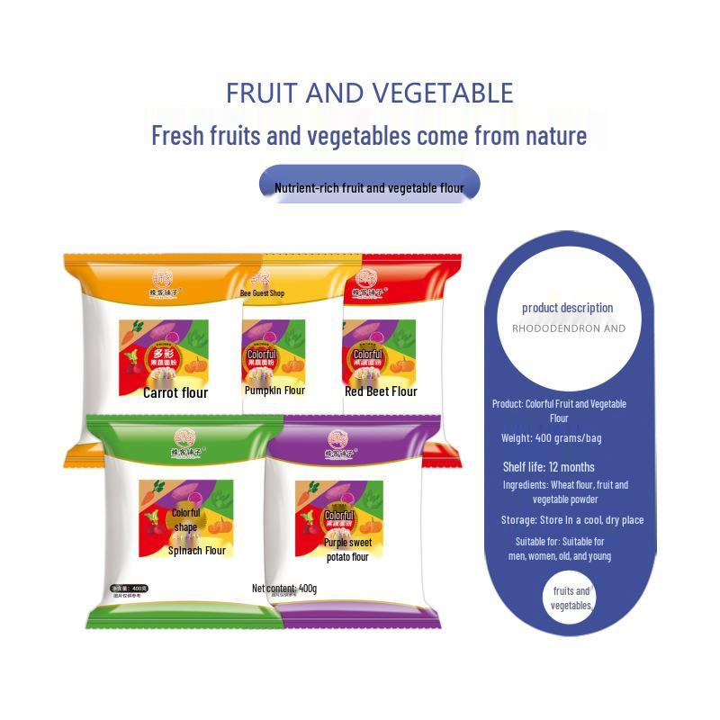 Fruit & Vegetable Flour Noodles: Spinach, Carrot, Pumpkin, Beet, Sweet Potato for Steamed Buns & Pastries