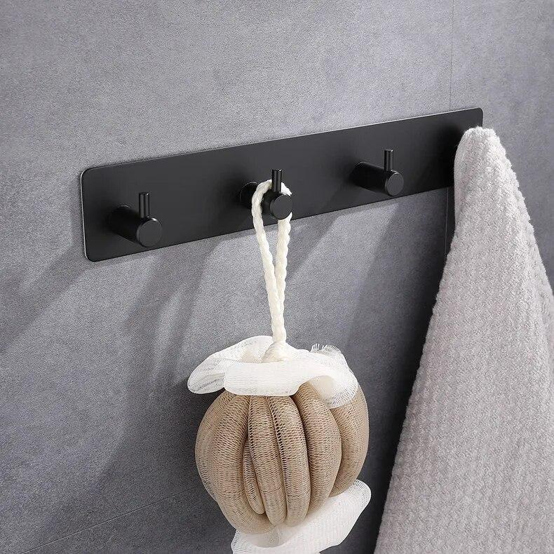 Настенный крючок из нержавеющей стали, самоклеящийся дверной крючок, вешалка для полотенец, халатов, аксессуары для туалета и душа