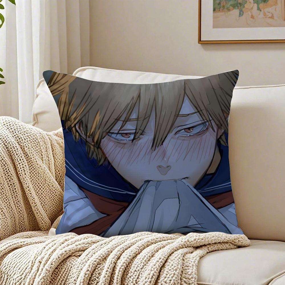 Fiery Japanese Manga CChainsaw Man Cushion Cover Pillowcase Antidustmite living Room Sofa Decor Cushion Room