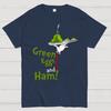 Green Eggs and Ham Title Cotton Summer Casual Cool Loose T-Shirt