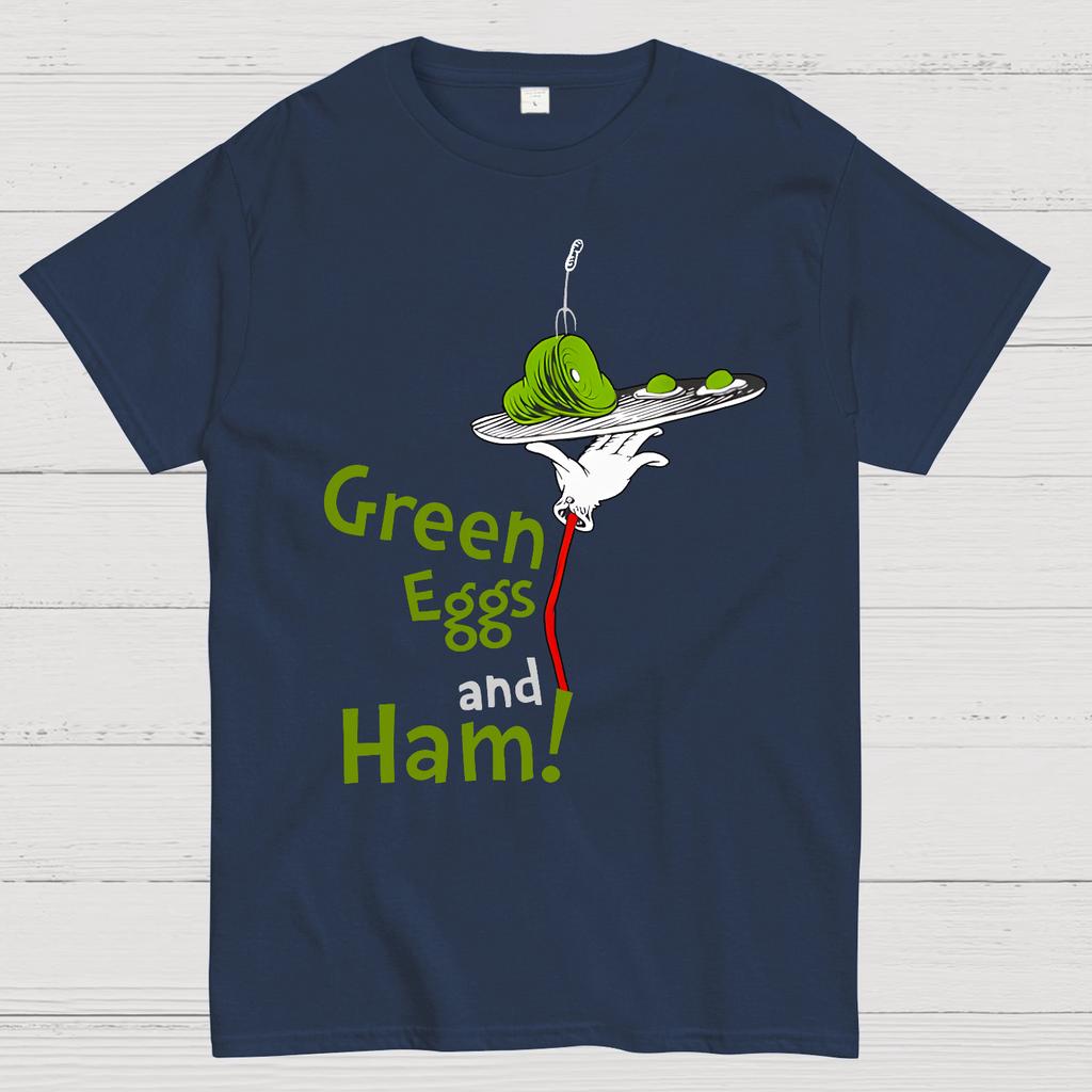 Green Eggs and Ham Title Cotton Summer Casual Cool Loose T-Shirt