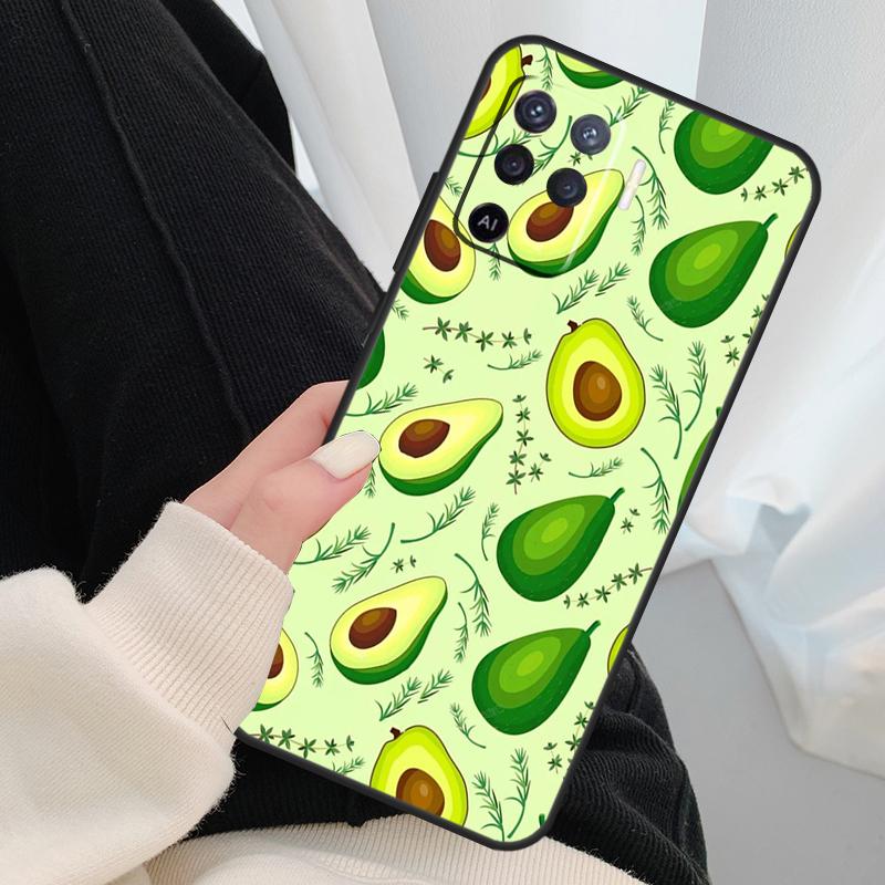 Avocado Pattern Case For Oppo A96 A76 A16 A60 A98 A58 A78 A18 A38 A80 A40 A77 A57 A17 A74 A54 A94 A15 A5 Pro