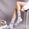 Female Street Cotton Sports Middle Tube Socks Women Hosiery Paisley Flower Socks Korean Style Socks