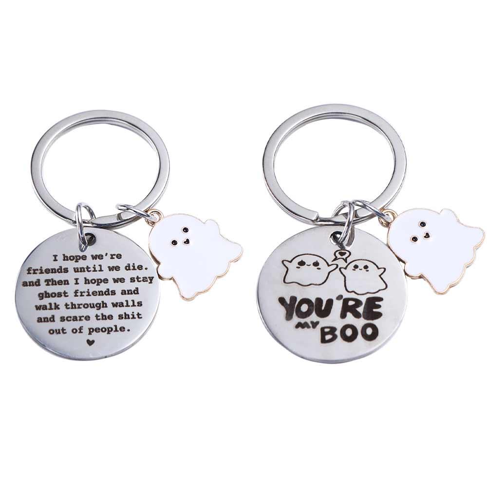 I Hope We're Friends Ghost Key Rings Ghost Skull Keyring Halloween Ghost Keychain  Women