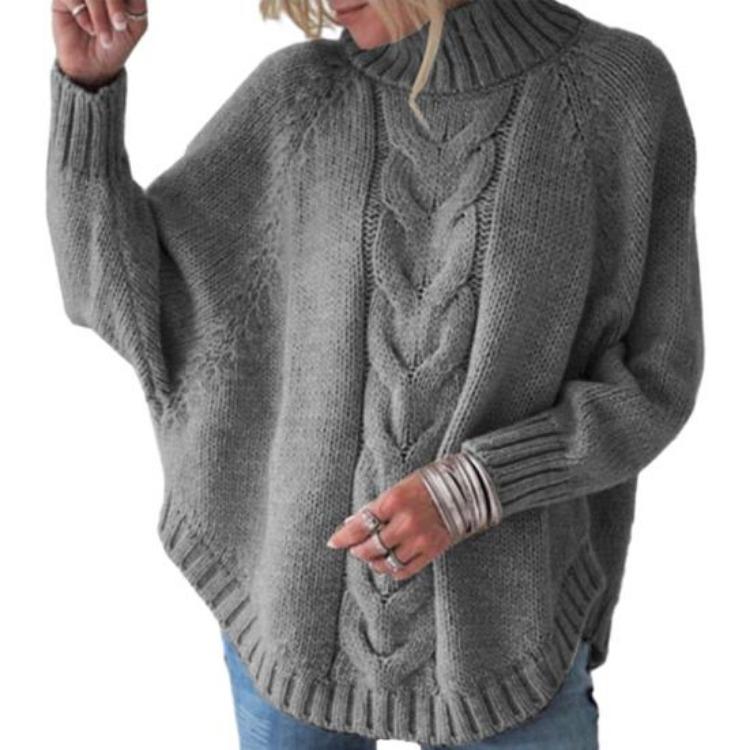 Winter Warm Women Sweater Loose Knit Turtleneck Pullover Long Sleeve Dolman Thick Cold Resistant Lady Sweater Autumn Neck Protection