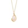 Irregular Notched Geometric Fresh Green Pendant Necklace Clavicle Chain Female, Titanium Steel Plated 18K Gold Pendant