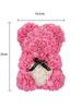 Rose Bear Handmade Bear Rose Bear Teddy Bear Gift for Mothers Day Valentines Day Anniversary Bridal Showers Weddings with Clear Gift Box 25cm