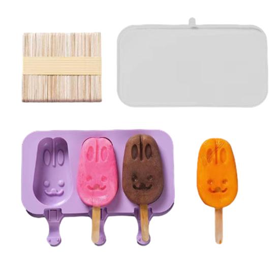 Детские мультяшные формы для мороженого, многоразовые палочки из пищевого силикона, антипригарный дизайн, легко извлекаемая форма для мороженого