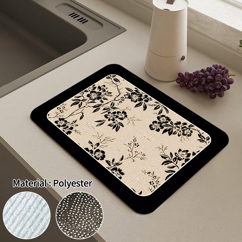 Кухонная утварь Дренажный коврик Суперабсорбирующие миски Коврик для сушки посуды Нескользящий быстросохнущий дренажный коврик для ванной Кухонные принадлежности