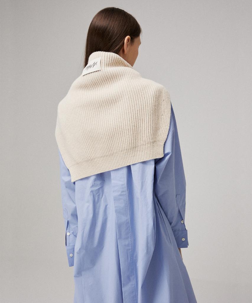 Meuameu Basic Long Shirt Dress Label Knit Shoulder Shawl Set-Up
