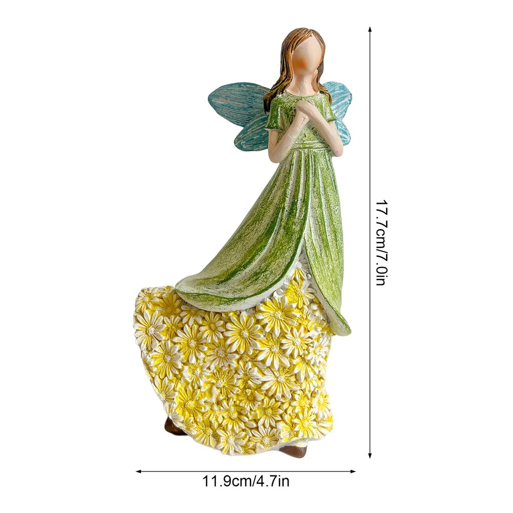 Resin Elf Girl Figurine Creative Fairy Decoration For Living Room Desk Art Craft