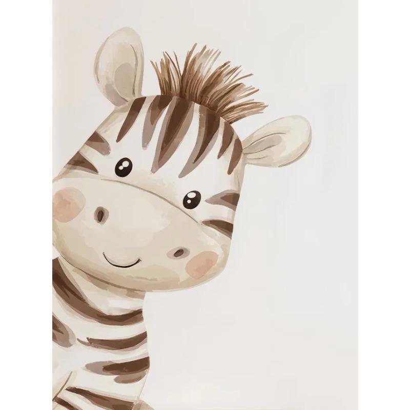 Cute Watercolor Animals Bunny Hamster Koala Zebra Posters Canvas Printing Modern Wall Art Picture for Kidy Room Home Decor Gifts