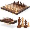 Шахматная фигура Деревянный шахматный набор 38 см/15 дюймов с 2 дополнительными складными портативными дорожными настольными играми для пост-соревнований