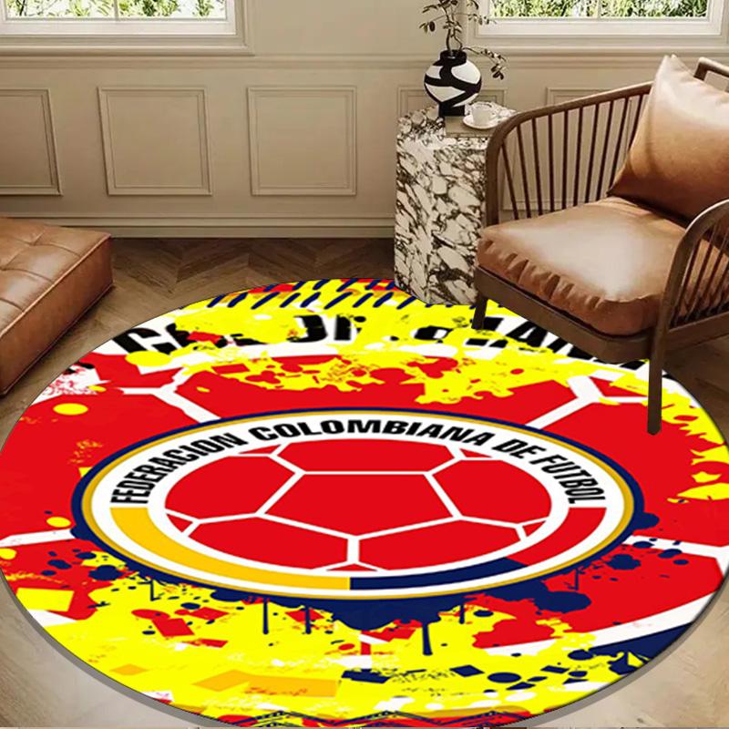 Colombian national football team Round mat, Anti-slip Circle Carpet Chair rug For livingroom,Bedroom, doormat home decor Gift Christmas Gifts