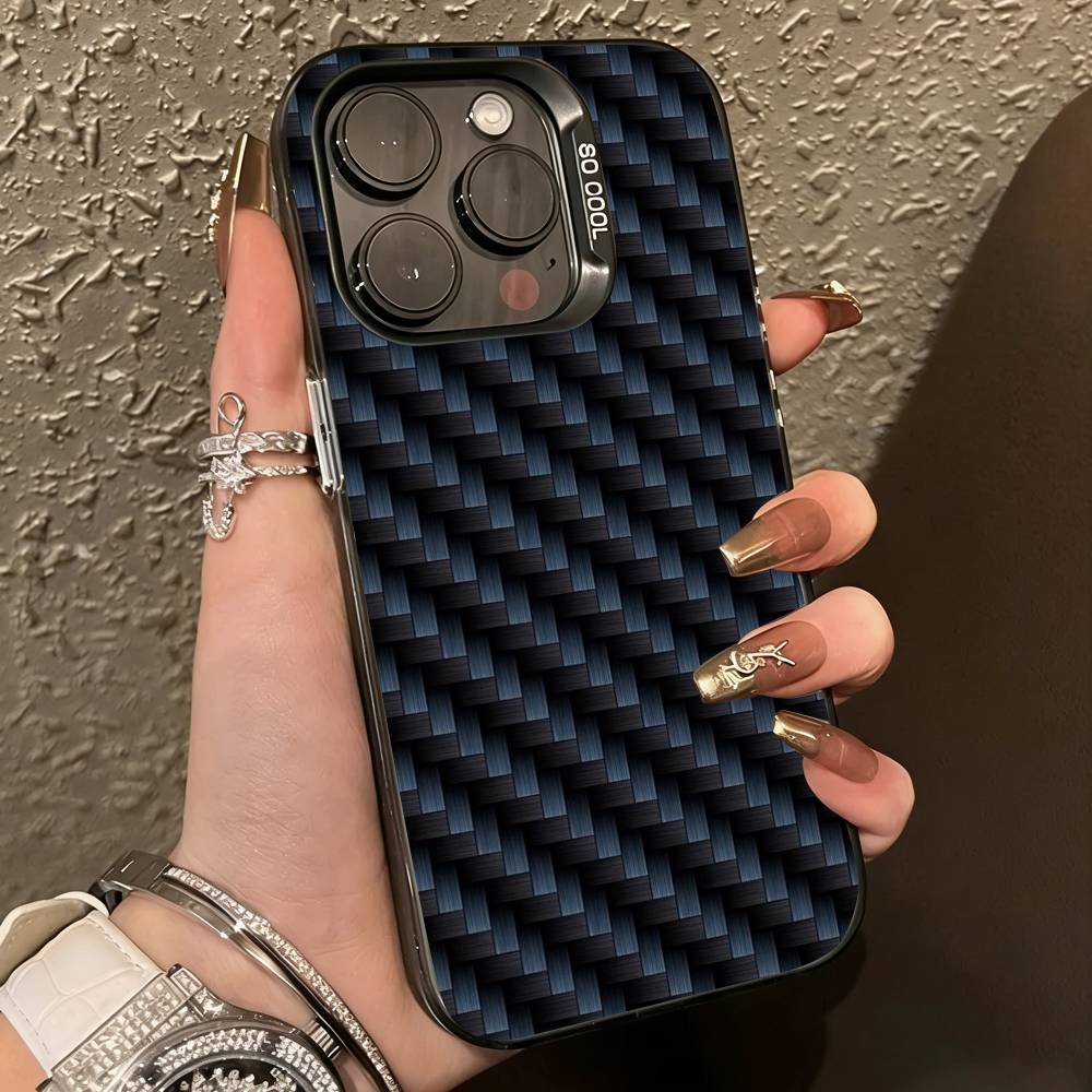 Чехол для телефона Fundas-t из кованого карбона для iPhone 17,16,15,14,13,12,11 Plus,Pro Max,XS, Цветной серебристо-черный чехол