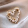 Elegant Pearl Heart Brooch for Women: Exquisite Suit & Sweater Accessory.