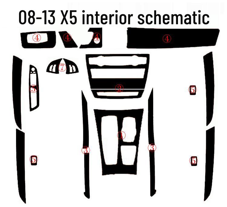 Наклейка на центральную консоль из углеродного волокна для 08-18 BMW X5/X6 F15/F16