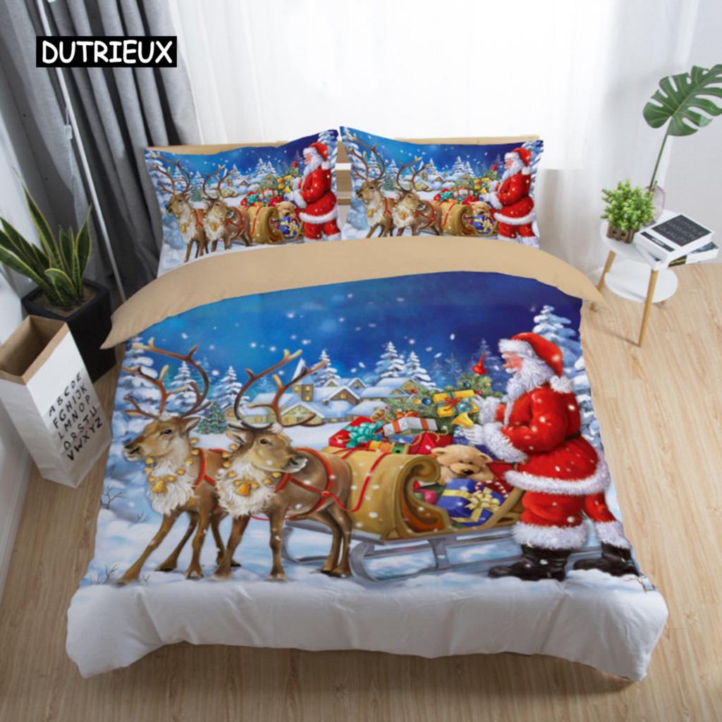 3D-печатный комплект постельного белья Merry Christmas Queen/Twin/King Size рождественское украшение для дома постельное белье с подушкой