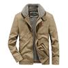 Cross-border Men's Jacket Pure Cotton Casual Loose Plus Velvet Thick Lamb Velvet Warm Autumn and Winter Lapel Jacket Factory Direct Sales