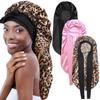 Silky Satin Sleep Bonnet Extra Large Sauna  Shower Caps Solid Color Women Long Sleep Cap