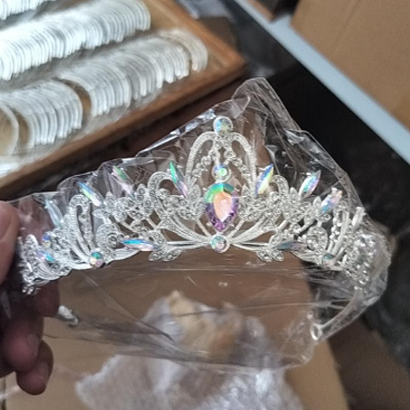 Bridal Headwear Gold-Colour Women'S Full Of Classical Temperament Wedding Crown Girl Birthday Dazzling Tiaras